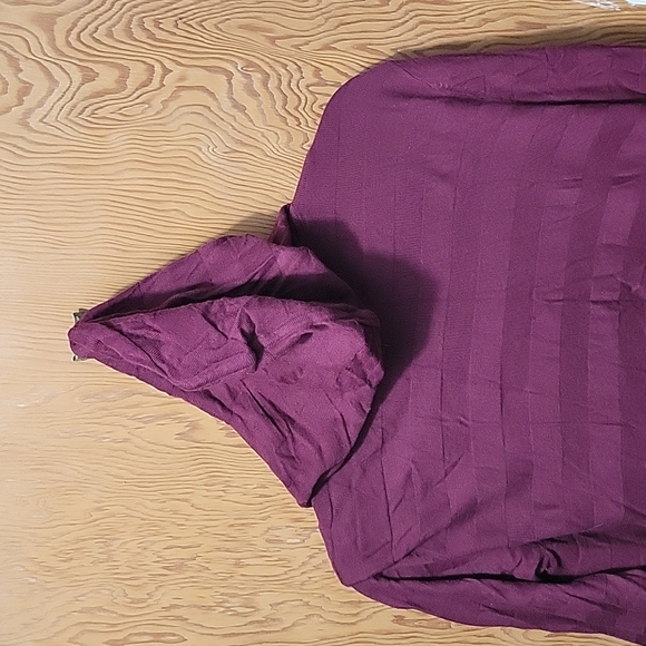 Deep plum striped cardigan with hood - Picture 2 of 4